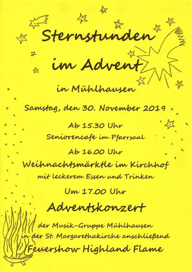 Sternstunde im Advent 2019 mit Adventsmärktle